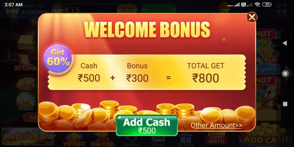 Teen Patti Master Old Version Welcome Bonus